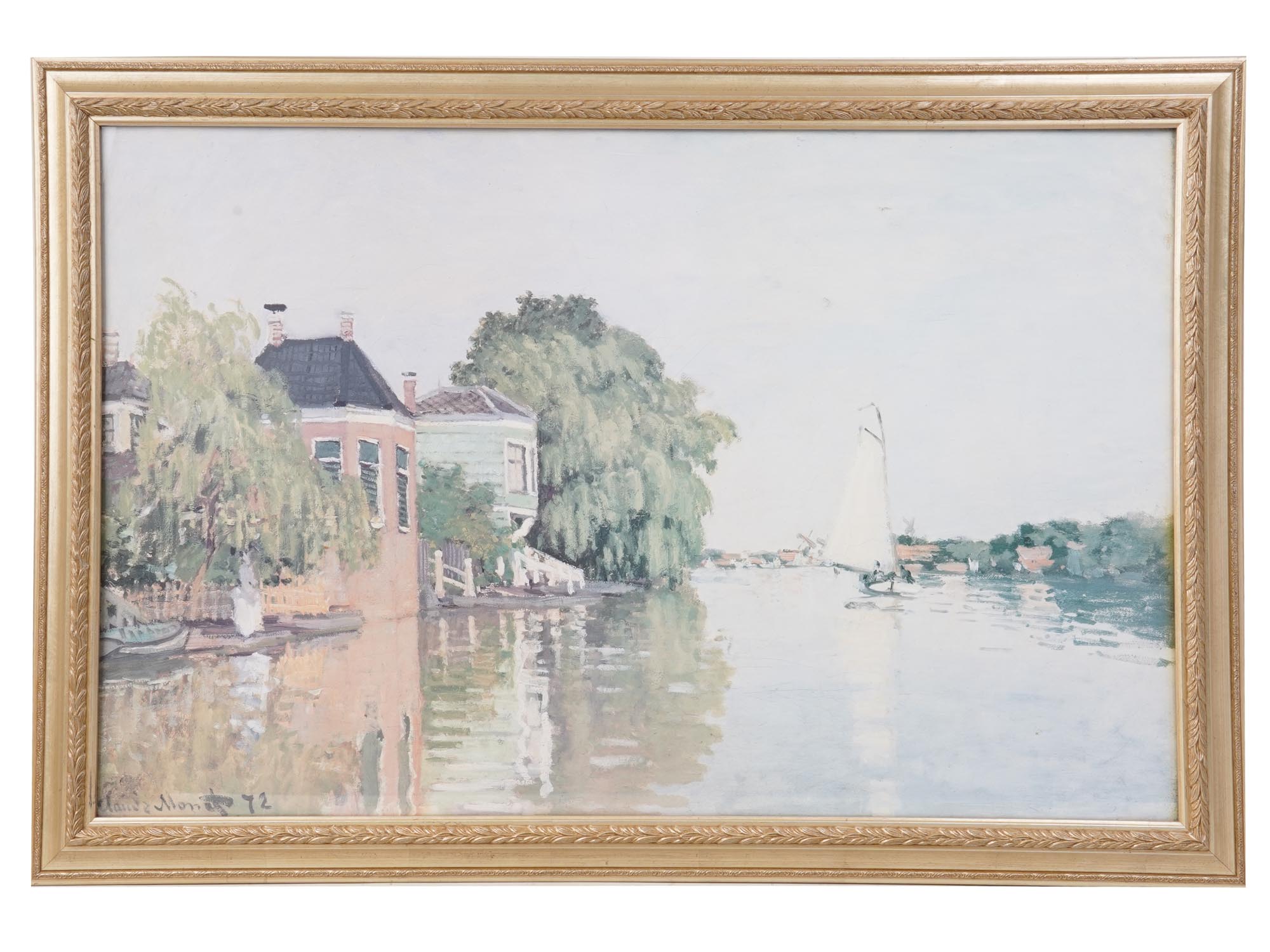 HOUSES ON THE ACHTERZAAN LITHOGRAPH CLAUDE MONET PIC-0